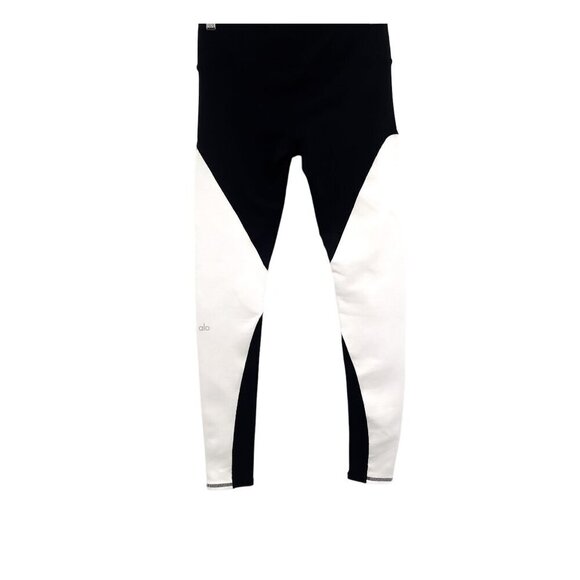 Alo Yoga White Illusion 4 Leggings Black White Geometric Workout Tights Small - Picture 4 of 10